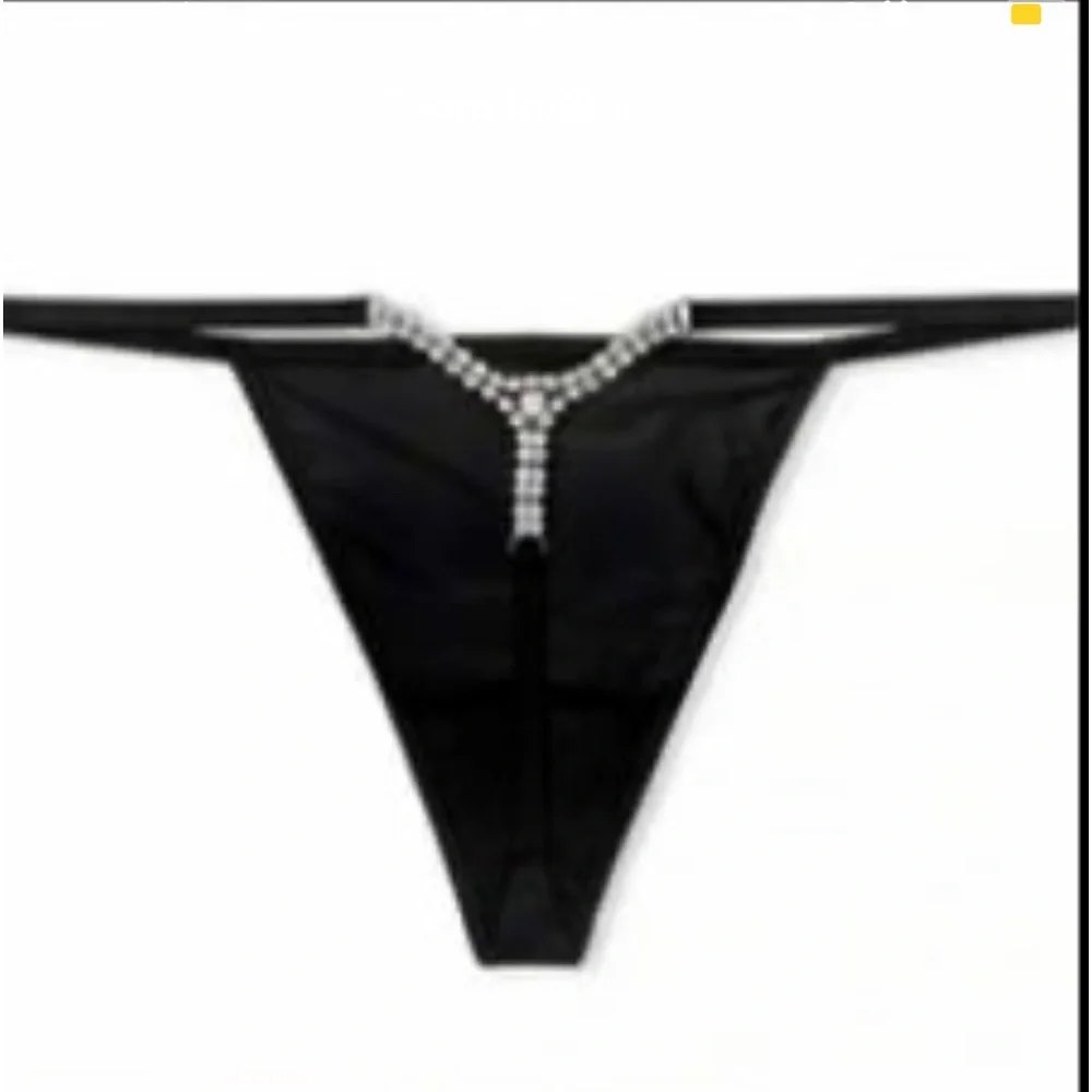 Victoria's Secret medium shine Black Rhinestone Panty